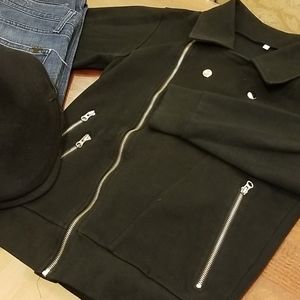 WIZIKOREA Asymmetric Zip Jacket